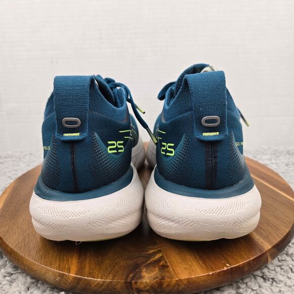 Asics Womens 9 Gel-Nimbus 25 Ink Teal Lime Green Athletic Gym Road Running Shoe - Picture 2 of 12